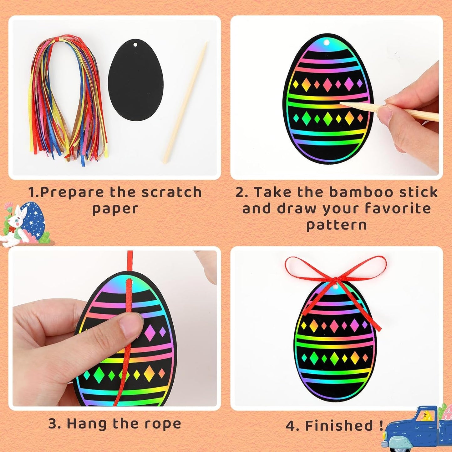JULMELON 36 PCS Ocean Crafts, Rainbow Scratch Art Under The Sea Party Favors DIY Magic Color Summer Ocean Animals Scratch Cards for Summer Party Favors School Activities