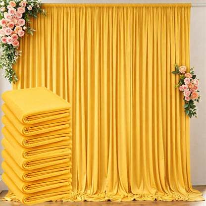 10 ft x 10 ft Wrinkle Free White Backdrop Curtains for Wedding Parties, Polyester Photography Backdrop Drapes for Birthday Parties Stage Backdrop Stand, 2 Panels 5x10FT Background Curtains