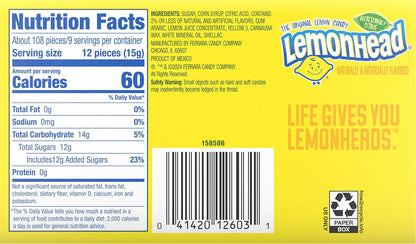 Lemonhead Hard Lemon Candy, 0.8 Ounce Boxes (Pack of 24)