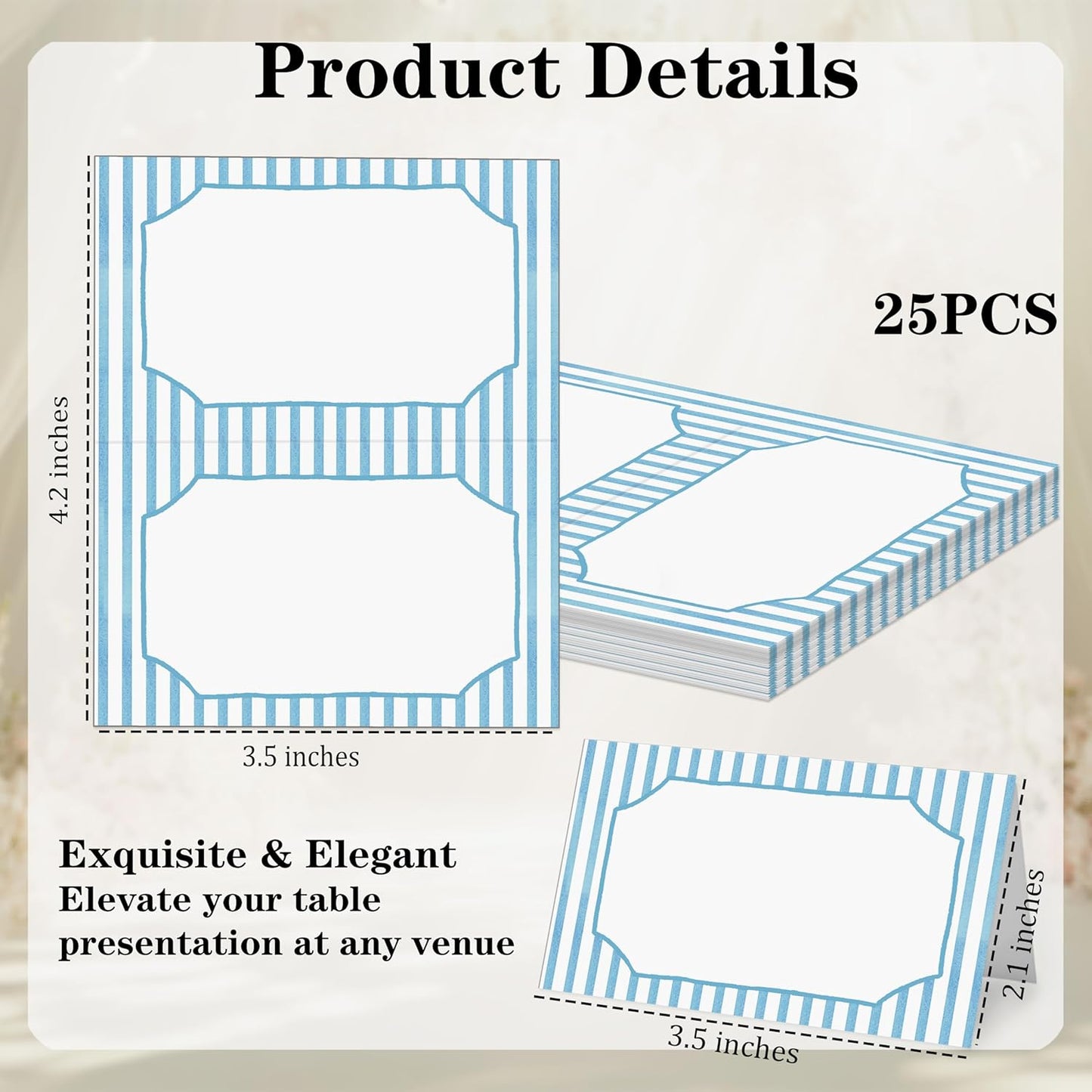 Mermaid Place Cards for Table Setting, 2 x 3.5" Escort Cards, 25 Under The Sea Tent Cards Food Label for Dinner Party, Wedding, Bridal Shower, Baby Shower, Birthday Party Supplies