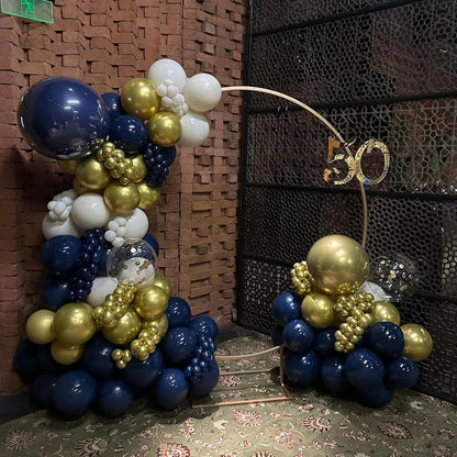 Black and Gold Balloons Garland Arch Kit, 134pcs Black and Metallic Gold Balloons with Different Size for 2026 Graduation Decorations, New Year, Birthday, Anniversary Party Decorations