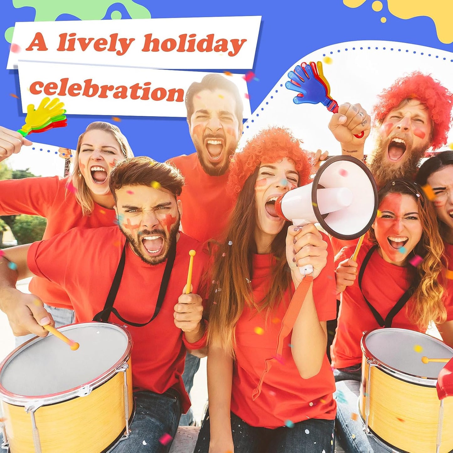 Sratte 80 Pcs 7.5 Inch Hand Clappers Noisemakers Bulk Clappers Noisemakers Party Favors Mini Hand Soundboard Plastic Noise Makers for Sporting Event Fiesta Birthday Reward Cheer Supplies (Multicolor)