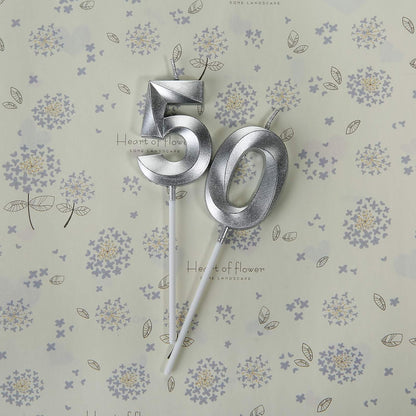 50th Birthday Candles,Gold Number 50 Cake Topper for Birthday Decorations Party Decoration