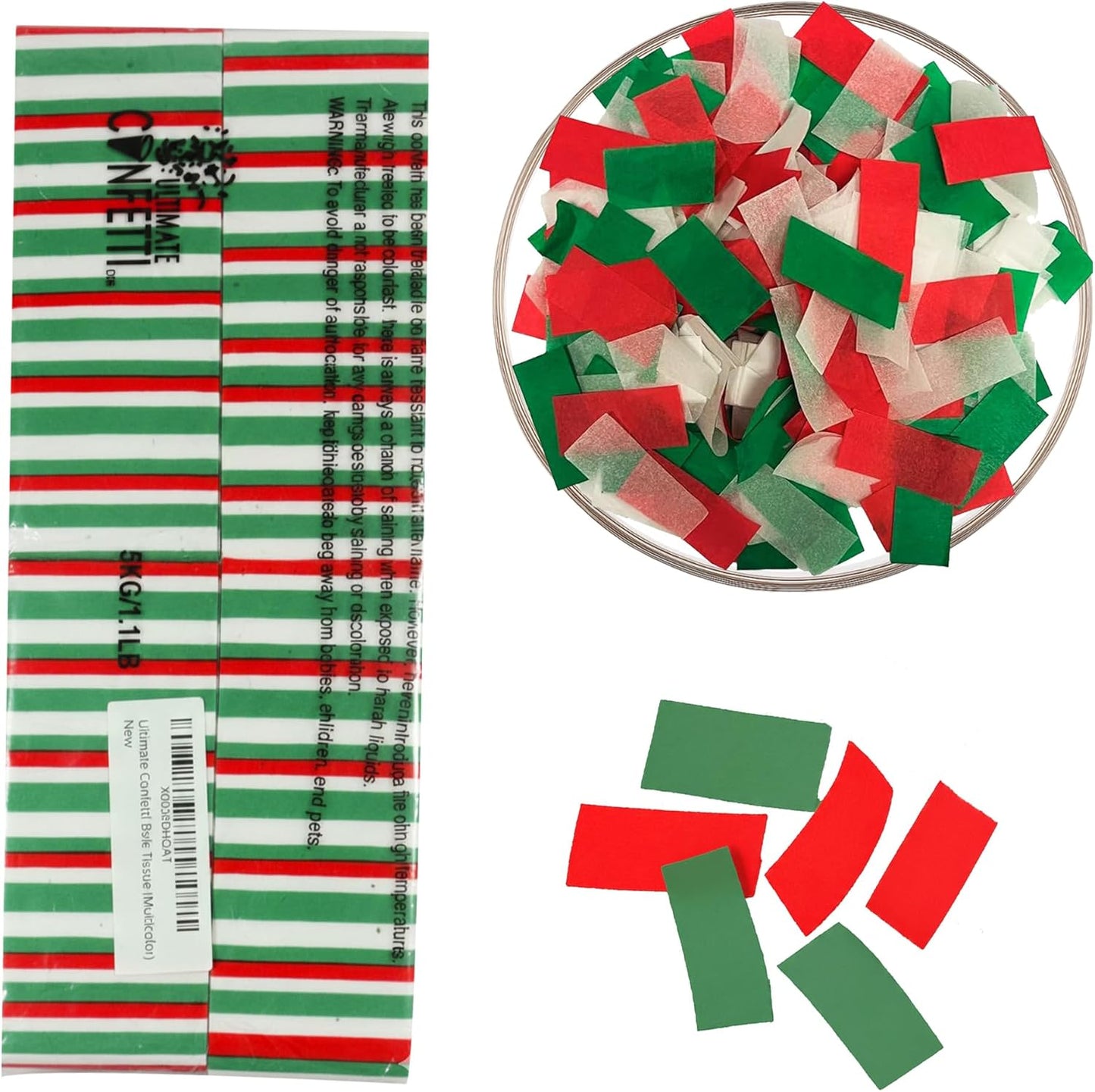 Ultimate Confetti, Multicolor Biodegradable Confetti - Rectangular Fluttering Tissue Paper Confetti for Cannon and Launcher use - Best for Holidays, Birthday, Wedding, and Parties - 1 lb, 16 oz