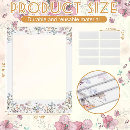 Bucherry 32 x 24 Inches Wedding Photo Booth Props Picture Frame DIY PVC Cutouts Photo Booth Prop Selfie for Bridal Shower Birthday Baby Shower Graduation Party Supplies Favor