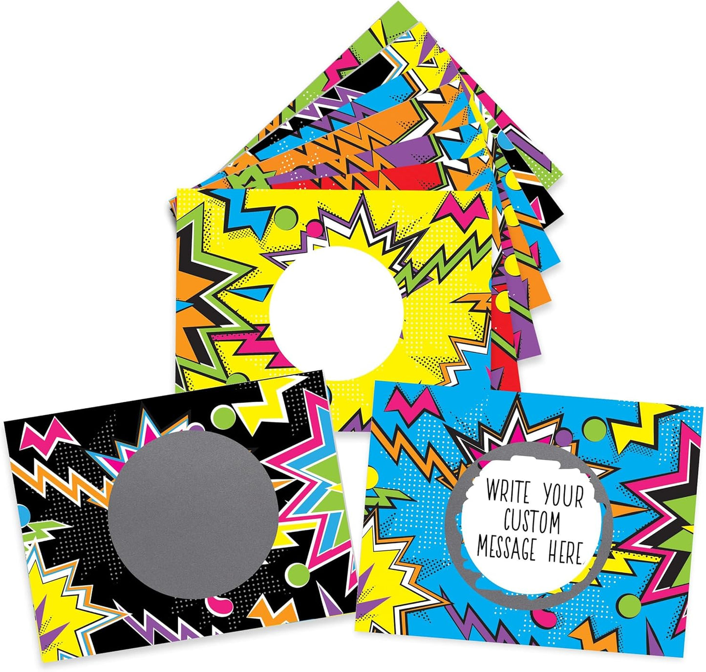 My Scratch Offs - Customizable Scratch-Off Cards Graffiti Design for Prizes, Classroom Rewards & Teacher Supplies, 50 Pack