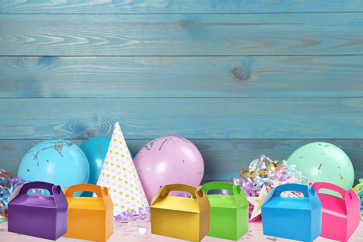 The Dreidel Company Gable Treat Boxes, Party Favors, 6.25" x 3.5" x 3.5" Inch Box, 25-Pack (Assorted)