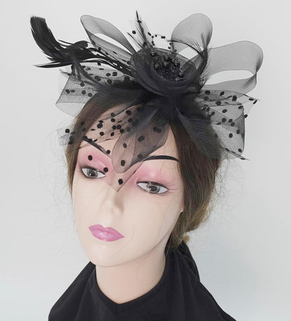 Fascinators Hat Women Tea Party Headband Flower Cocktail Mesh Feathers Hair Clip Kentucky Derby Hat Wedding