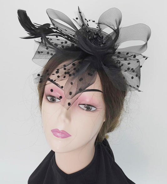 Fascinators Hat Women Tea Party Headband Flower Cocktail Mesh Feathers Hair Clip Kentucky Derby Hat Wedding