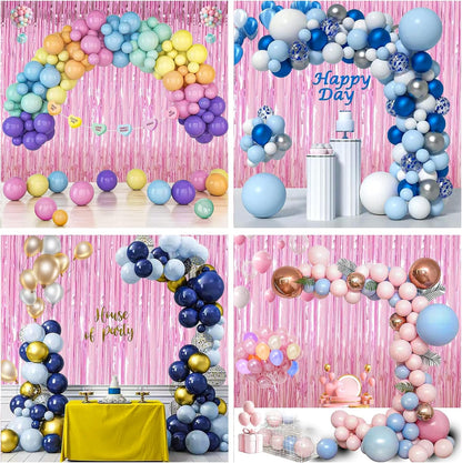 Birthday Party Decorations: 3 Pack 3.3 x 9.9 ft Gold Foil Fringe Curtains Party Supplies, Tinsel Curtain Backdrop for Parties/Birthday/Photo Booth