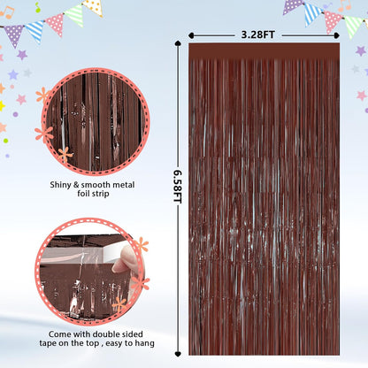 GCB 2Pack Black Metallic Tinsel Foil Fringe Curtains, Black Foil Curtain Backdrop, Photo Booth Props for Birthday Wedding Baby Shower Bachelorette Xmas Celebration Party Decorations Door Streamers