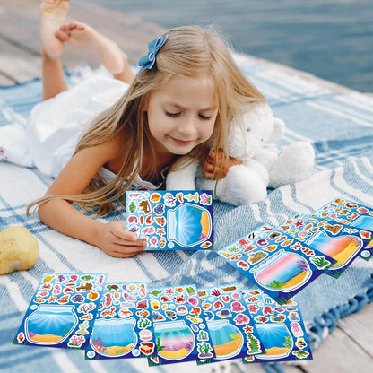 24 Sheets Make a Face Stickers for Kids Toddlers, Make Your Own Animal Mix and Match Sticker Sheets with Sea Animals Horses Dinosaurs Unicorns for Kids Crafts Party Favors Goodie Bags Stuffers