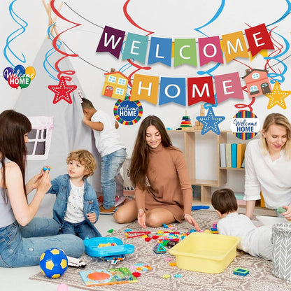 Welcome Home Banner, Colorful Paper Welcome Home Decorations