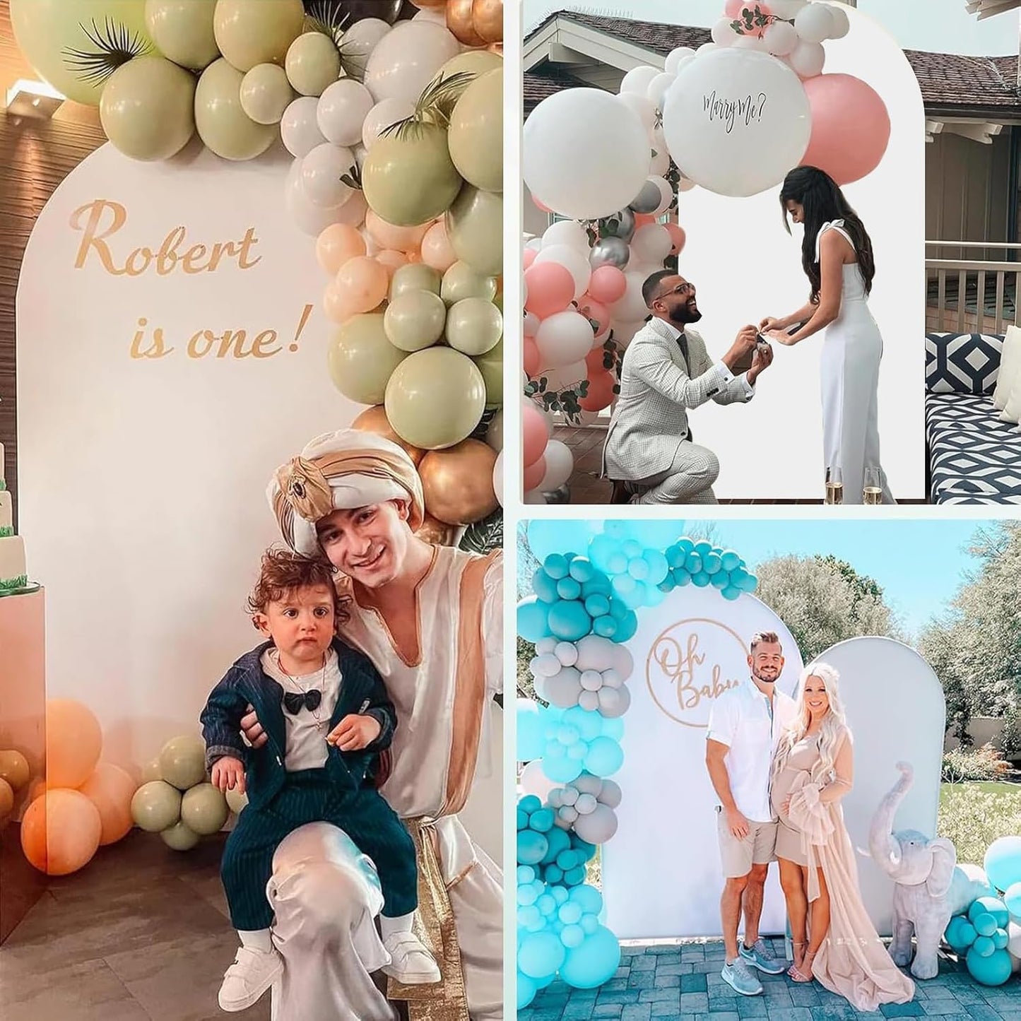 Metal Arch Backdrop Stand 7.2FT+6FT Wedding Arch Backdrop Stand Set of 2 Gold Arch Backdrop Stand for Valentines Day Party Wedding Ceremony Baby Shower Birthday Floral Balloon Decration
