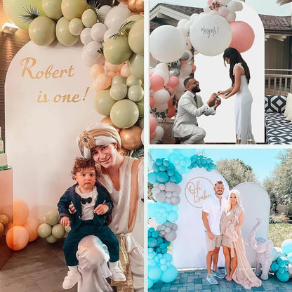 Metal Arch Backdrop Stand 7.2FT+6FT Wedding Arch Backdrop Stand Set of 2 Gold Arch Backdrop Stand for Valentines Day Party Wedding Ceremony Baby Shower Birthday Floral Balloon Decration