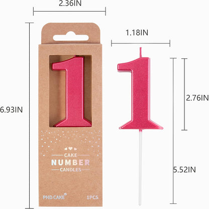 PHD CAKE 2.76 Inch Modern Gold 2 Number Birthday Candles, Gold Number Candles, Cake Number Candles, Party Celebration