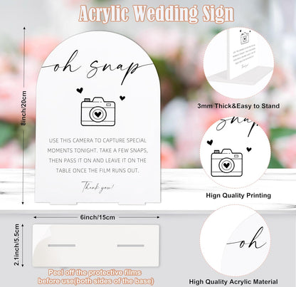 Sign Our Bible Wedding Sign, White Acrylic Wedding Guest Book Sign, Bridal Shower Decor, Elegant Arch Acrylic Table Top Signs for Reception Marriage Engagement Party Decorations