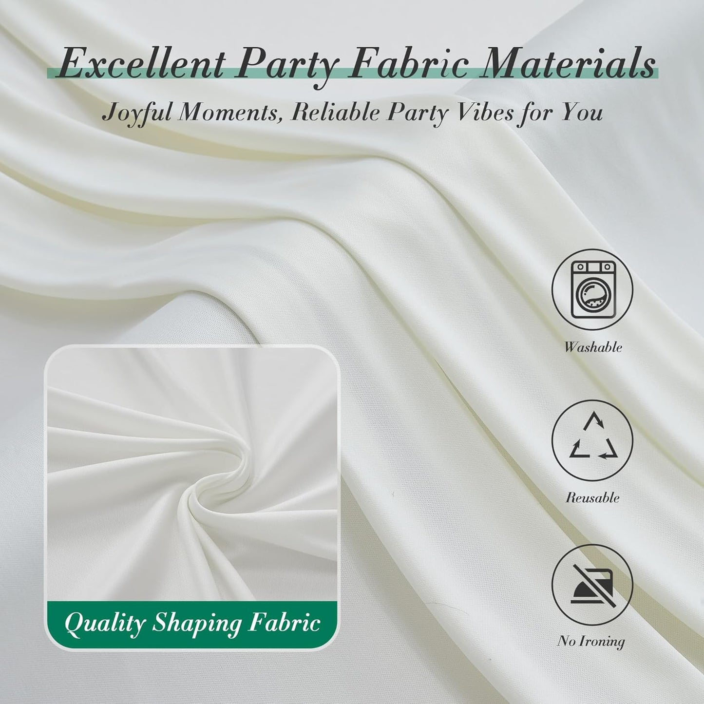 10 ft x 10 ft Wrinkle Free White Backdrop Curtains for Wedding Parties, Polyester Photography Backdrop Drapes for Birthday Parties Stage Backdrop Stand, 2 Panels 5x10FT Background Curtains