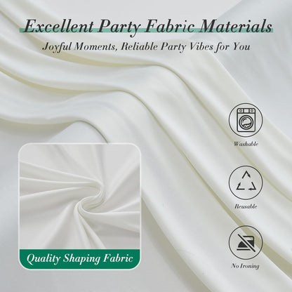10 ft x 10 ft Wrinkle Free White Backdrop Curtains for Wedding Parties, Polyester Photography Backdrop Drapes for Birthday Parties Stage Backdrop Stand, 2 Panels 5x10FT Background Curtains