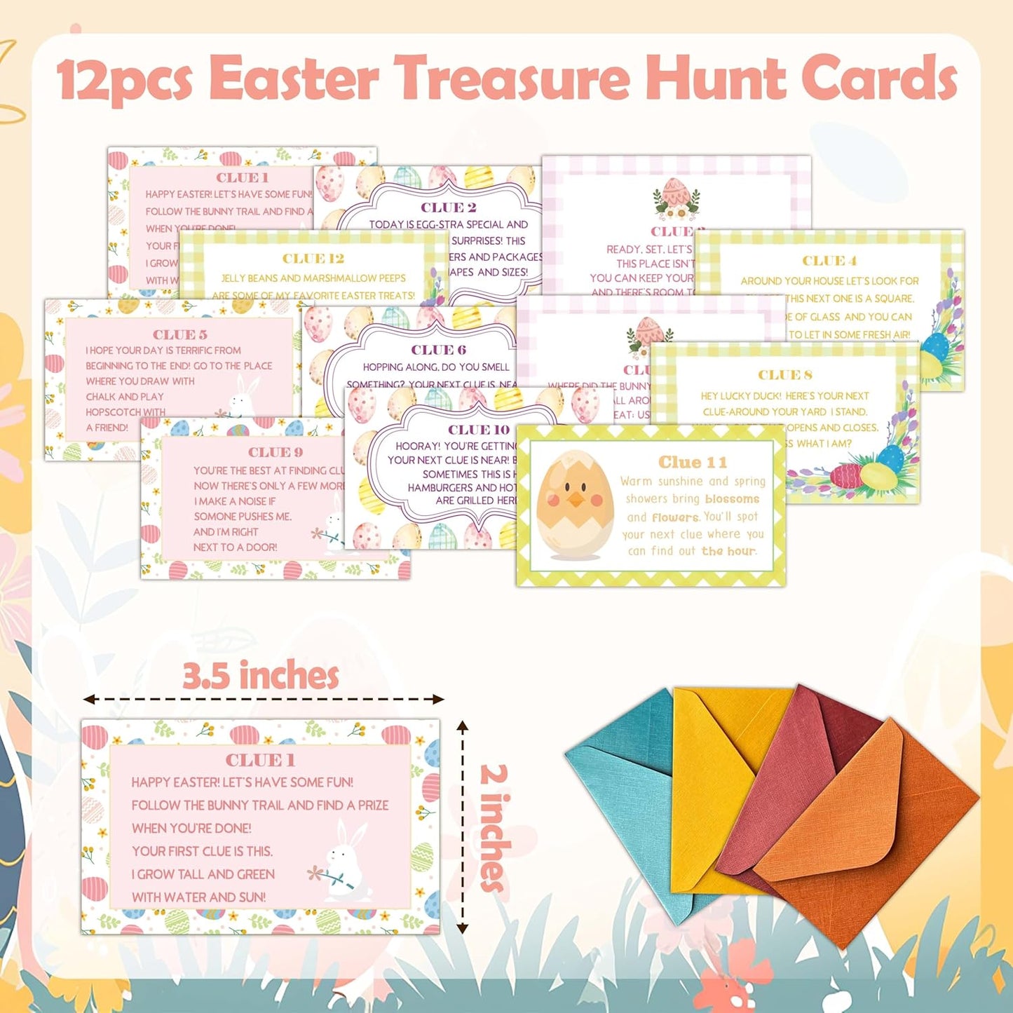Easter Scavenger Hunt Games, Easter Treasure Hunt Clues Game Cards, Easter Party Games for Adult Friend Groups, Easter Party Decorations Supplies Favors，02