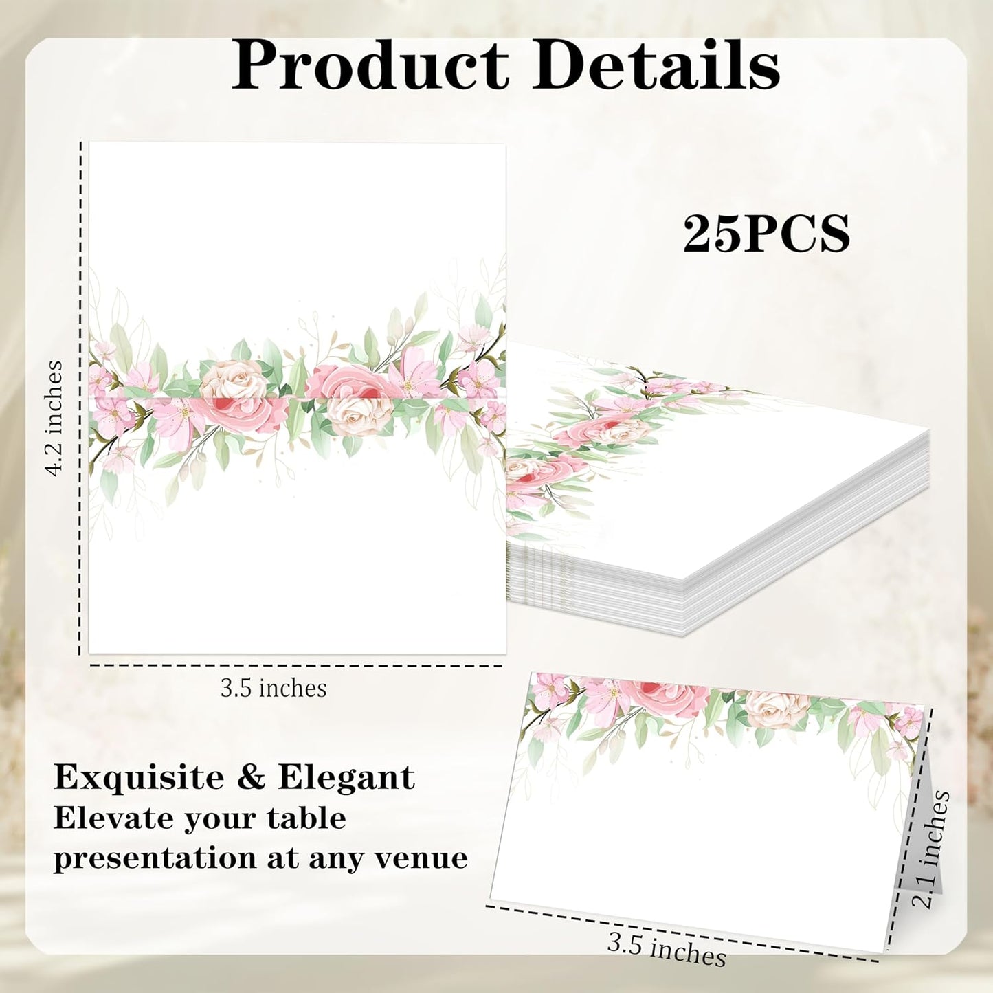 Mermaid Place Cards for Table Setting, 2 x 3.5" Escort Cards, 25 Under The Sea Tent Cards Food Label for Dinner Party, Wedding, Bridal Shower, Baby Shower, Birthday Party Supplies