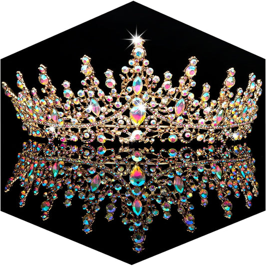 TOBATOBA Silver Wedding Crystal Tiaras and Crowns for Women, Bride Royal Queen Headband Princess Quinceanera Headpieces for Birthday Prom Pageant Party