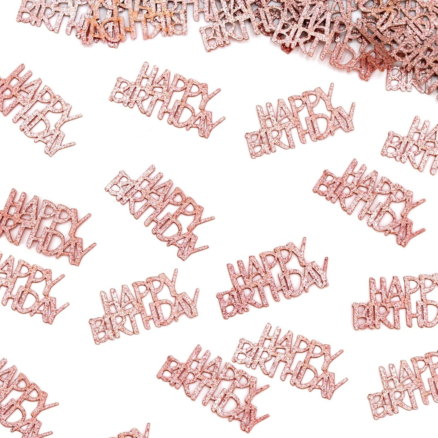 Pink Happy Birthday Confetti - Girl Birthday Party Decorations - Light Pink Glitter Scatters for Baby Girl Party Table Decor Supplies - 100PC