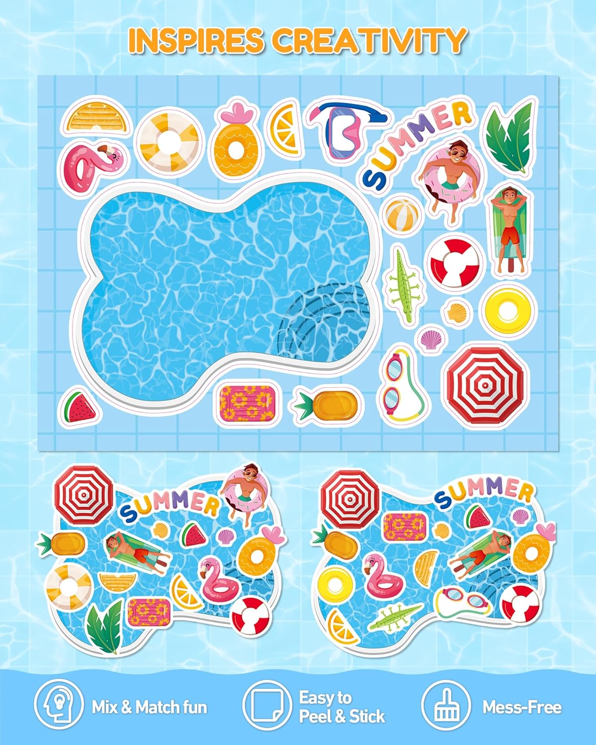 Aowplc 36 Pcs Make-A-Face Sticker Sheets Kids Party Favors Mix and Match Stickers with Dinosaurs, Mermaids, Unicorns, Horses, Farm & Sea Animals for Parties, Birthdays, Classroom Activities & Crafts