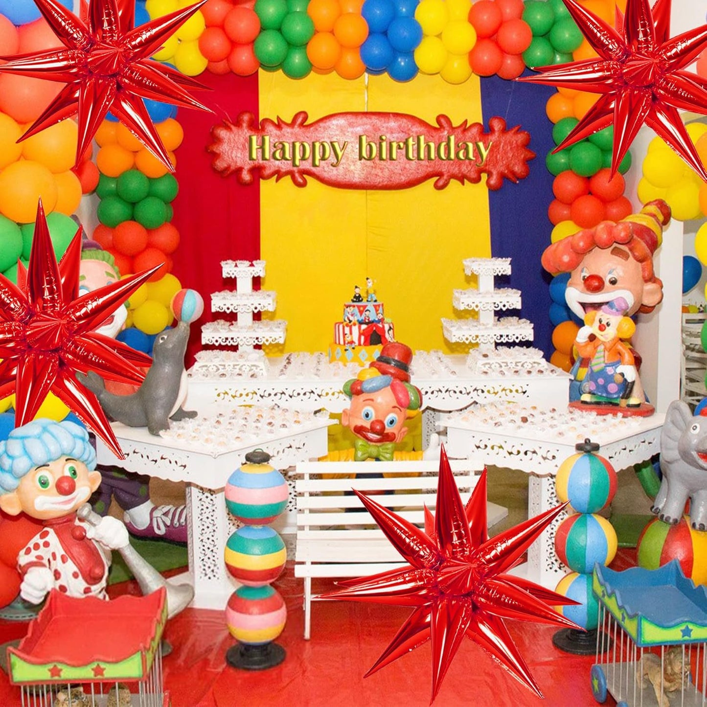 ZAKVOOR 60 Pcs Star Balloons 12 Spike Foil Explosion Party Decoration Balloons for Christmas New Year Eve Birthday (Silver)