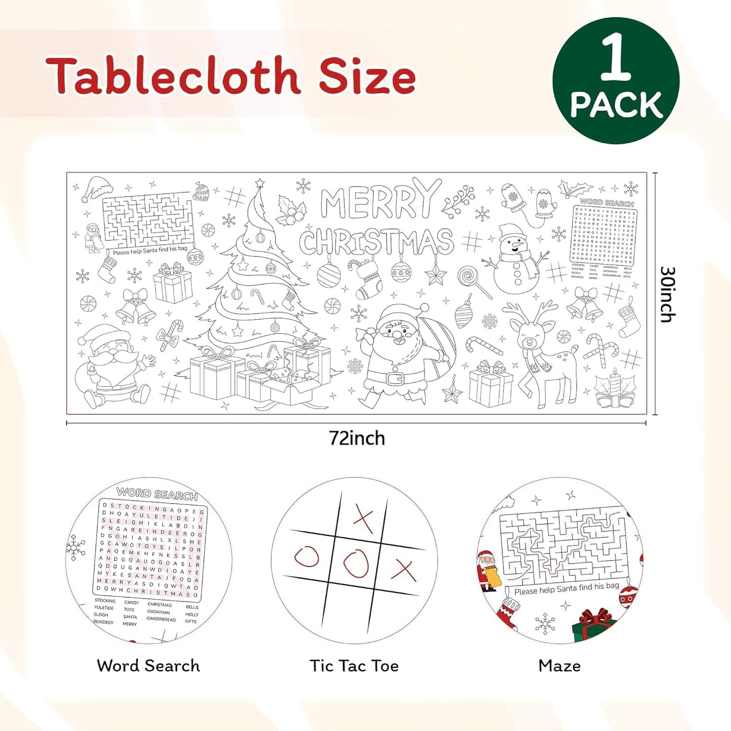 Childom 1 Pack Fourth of July Coloring Tablecloth for Kids,4th of July Crafts for Kids 30"x72" Giant Coloring Poster Table Cloth,Large Paper Poster Crafts Party Activities,4th of July Paper Tablecloth