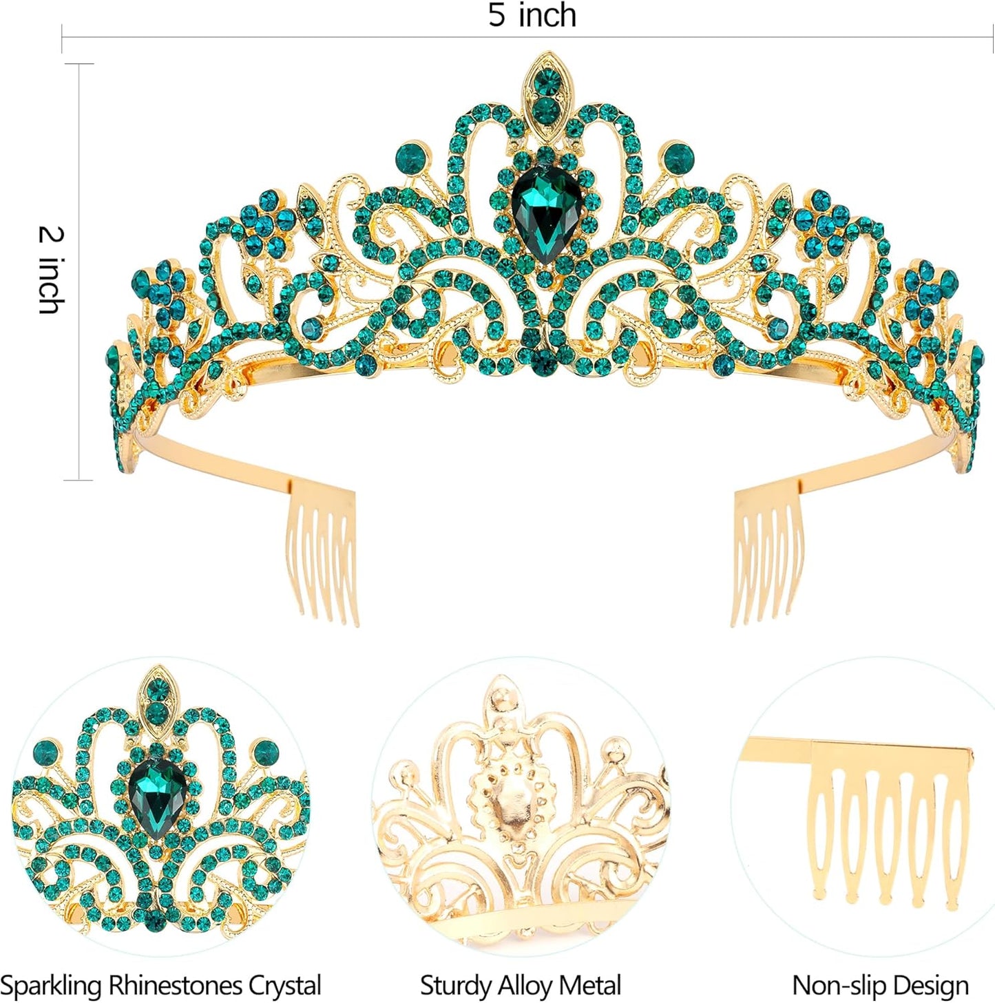 COCIDE Birthday Queen Sash & Rhinestone Tiara Set Gold Happy Birthday Crowns for Women Party Decoration Kit Rhinestone Headband for Women Glitter Crystal Hair Accessories for Cake Topper