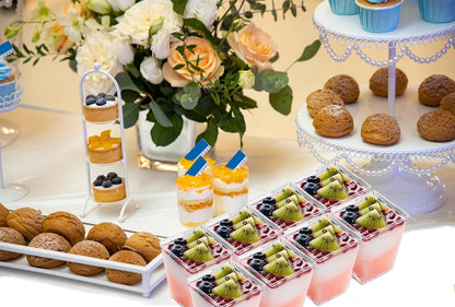 5-ounce transparent square dessert Cups (50 dessert Cups+50 Spoons)