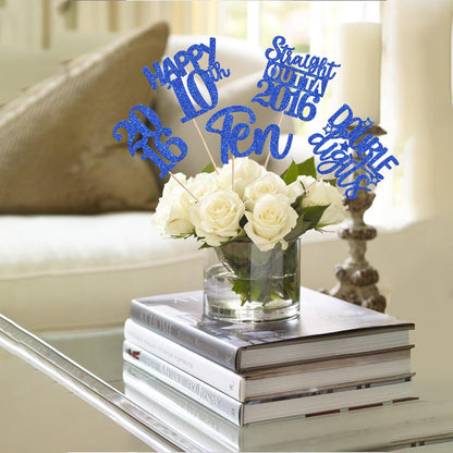 15 PCS 50th Birthday Centerpiece Sticks Fifty Happy 50th Straight Outta 1976 Table Flower Centerpieces Sticks Cheers to 50 Floral Decorations for 50th Birthday Party Centerpieces Supplies Black