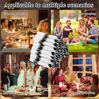 Supernal 240 Silver Plastic Silverware Set - 60 Sets Pre Rolled Napkins with Cutlery - Mirror Polished Real Look Disposable Silver Utensils- Elegant Heavy Duty Flatware for Weddings & Catering