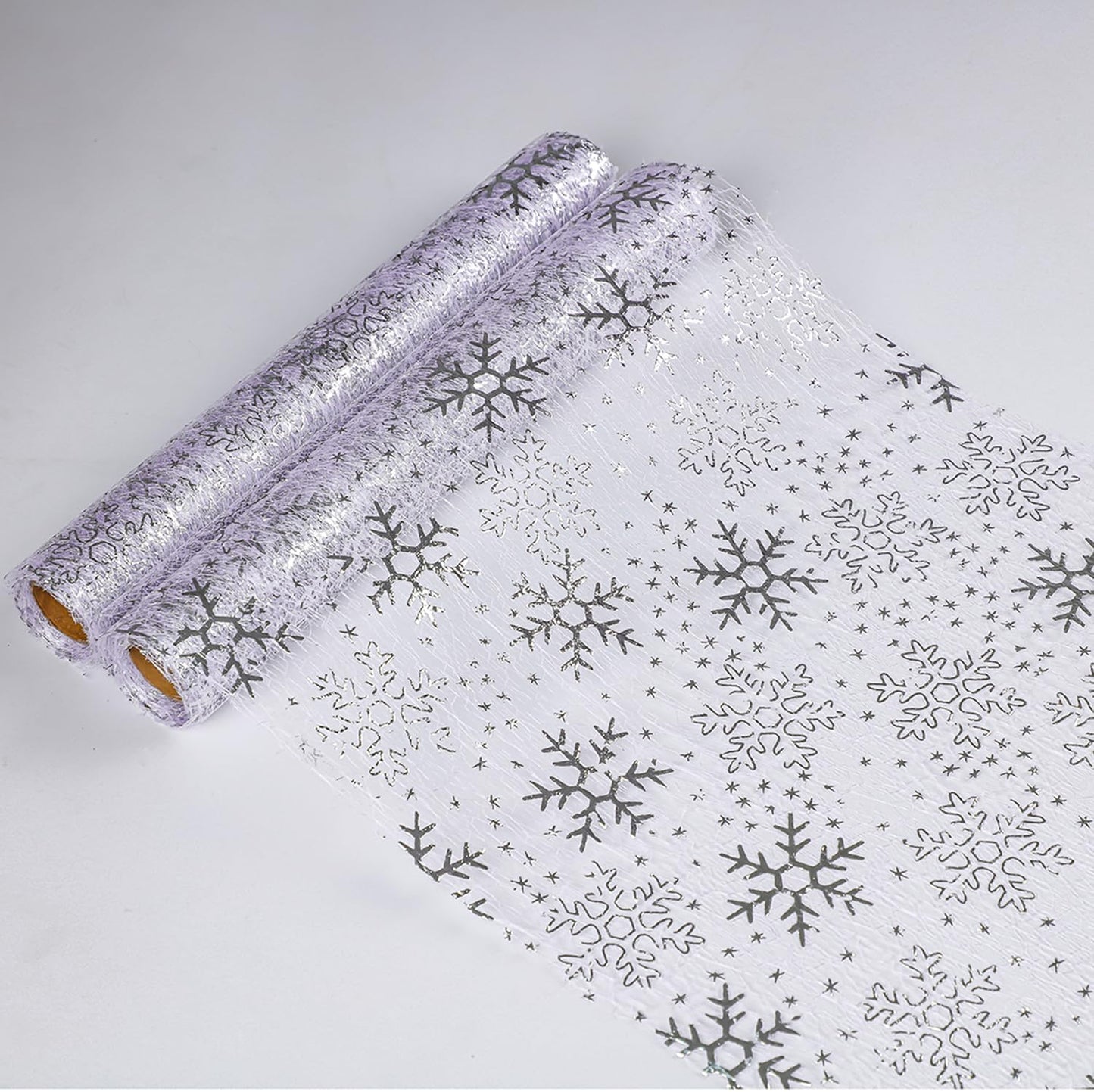 Snowkingdom 2 Pieces Gold Table Runner, Sequin Glitter Foil Metallic Thin Mesh Runner Roll 11"x108", Gold Table Decorations for Event Party, Wedding, Birthday Party, Christmas