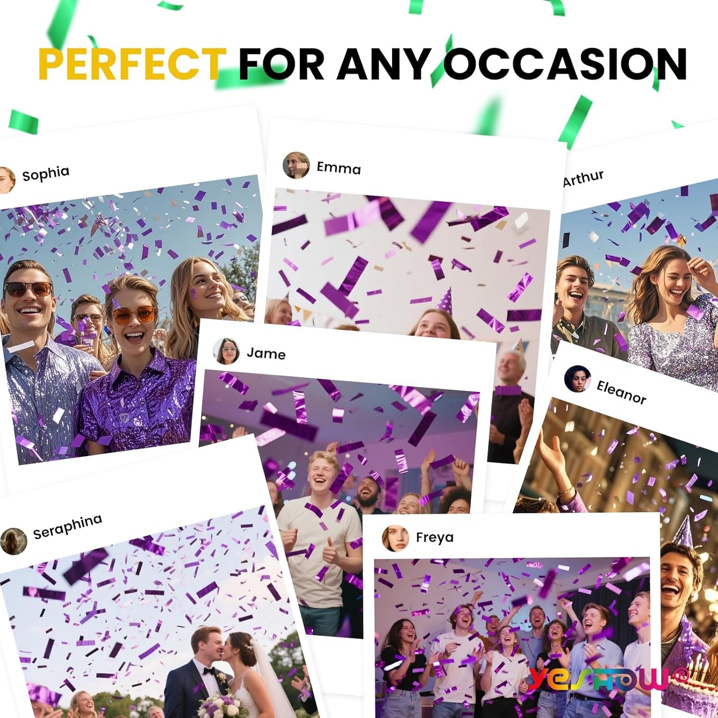 Confetti Cannon Party Poppers Gold,(6 pack) YESHOW Confetti Shooters Blaster for Birthday Graduation Wedding Christmas New Year’s Eve and Valentine's Day Any Celebrations