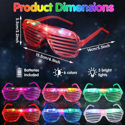 Honoson 96 Pack Glow in the Dark Party Supplies, Light up Glasses LED Bracelets, Neon Favor Flashing Bulk Gift for Adult (Vibrant Color)