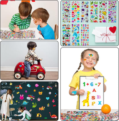 Habett 3D Stickers for Kids & Toddlers, 500+ 3D Puffy Stickers Including Animals, Letters, Numbers, Dinosaurs, Cars and More for Boys, Girls, Teachers, Reward, Craft Scrapbooking