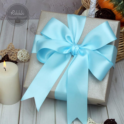 Ribbli Double Faced White Satin Ribbon,3/8” x Continuous 25 Yards,Fabric Ribbon use for Bows Bouquet,Gift Wrapping,Floral Arrangement