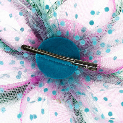 DRESHOW Fascinators Hat Flower Mesh Ribbons Feathers on a Headband and a Clip Tea Party Headwear for Girls and Women - Colors B