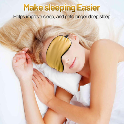 Silk Eye Mask with Adjustable Strap, Satin Blackout Sleeping Mask for Men&Women, Comfortable Blindfold Eyeshade for Night Sleep(Blue)