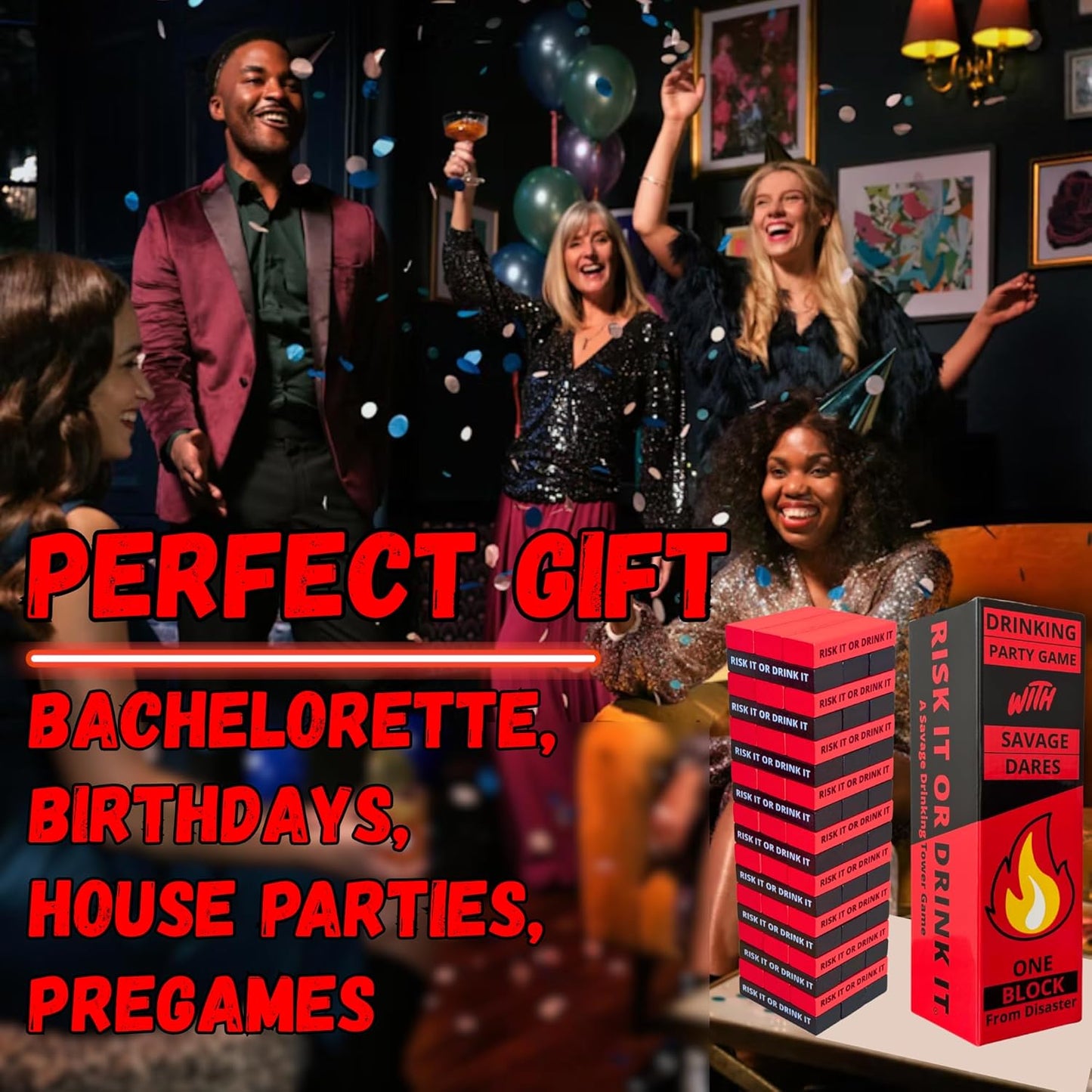 | Fun Drinking Game for Adults: 150 Hilarious Dares & Risky Questions | Adult Party Games for Block Party, Pregame, College, Girls Night, Bachelorette