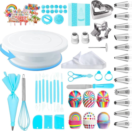 66Pcs Piping Bags and Tips Set, Cake Decorating Tools Supplies, Stainless Steel frosting tips with Reusable Pastry Bag, Cake Decorating Tips Set for DIY Pastry Dough, Cookie, Cupcake, Cake (Pink)