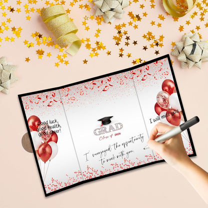 Class of 2026 Graduation Guest Book - 18''x 12'' Minimalist Graduation Signature Book - High School College Guest Book Alternative Signature Board Card - Grad Party Decor & Supplies-A05