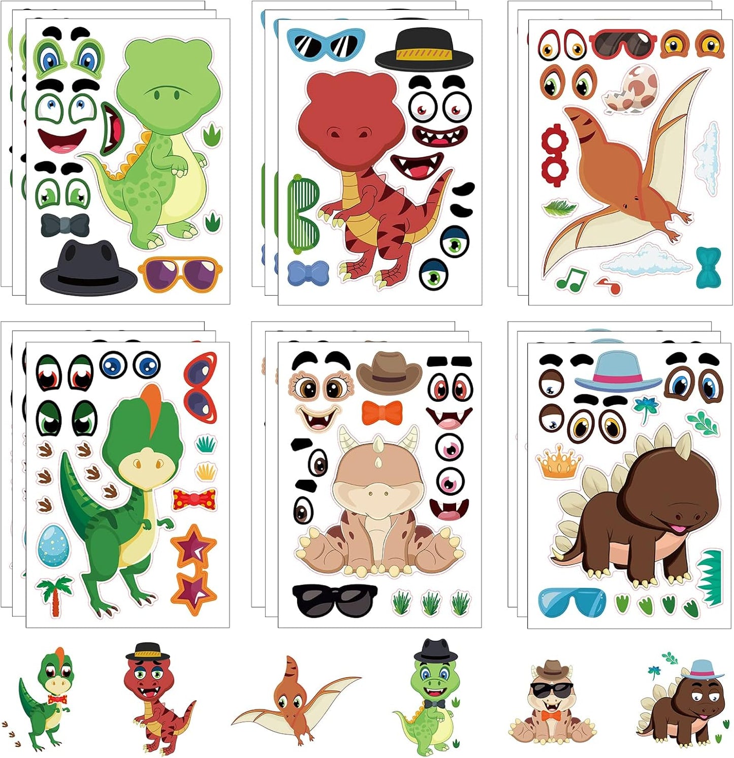 24 Sheets Cupcake Make a Face Sticker Sheets for Kids Todders Activities, Make Your Own Stickers for Kids Birthday Party Favor Supplies Craft