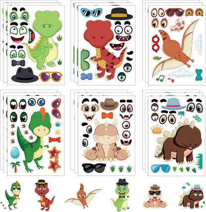 24 Sheets Cupcake Make a Face Sticker Sheets for Kids Todders Activities, Make Your Own Stickers for Kids Birthday Party Favor Supplies Craft