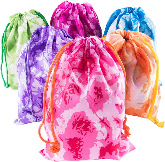 Super Z Outlet Tie-Dye Camouflage Drawstring Bags Party Favors, Arts & Crafts Activity 7"x10" (12)