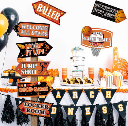 20 Pcs Luau Party Decorations Welcome Sign Summer Hawaiian Directional Signs Tropical Hawaiian Themed Birthday Decorations Luau Tiki Party Supplies with 2 Sheet Letter Stickers