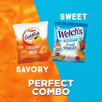 Goldfish Crackers Big Smiles Variety Pack with Cheddar, Colors, and Pretzels, Snack Packs, 30 Ct
