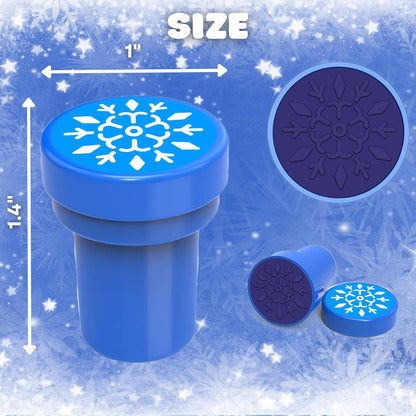 36PCS Snowflake Party Favors - 24PCS Temporary Tattoos & 12PCS Stamps - Ideal Winter Themed Birthday Card Decorations Supplies Goodie Bag Cute Rewards for Boys Girls Classroom Gifts Baby Shower Prizes